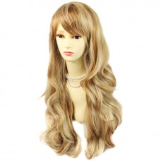 Sexy Beautiful Layered wavy strawberry Blonde mix Long Ladies Wigs Wig UK