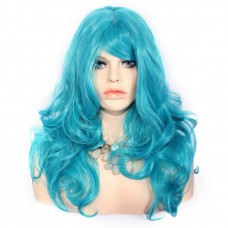 Wiwigs Wonderful Long wavy Turquoise Blue skin top Curly Wig Hair