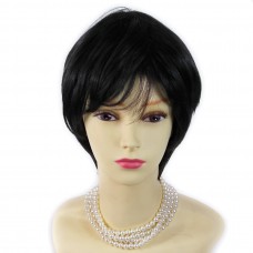 Wiwigs ® Natural Short Black Brown Full Hair Ladies Wig