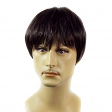 Heat Resistant Layered Long Bangs Cool Man Wig Short Brown & Auburn Men's Full Wigs