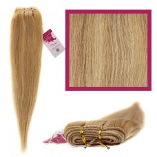 DIY Double Weft Lush 'Blonde Highlights' 18" Hair Extensions Deluxe Human Hair.