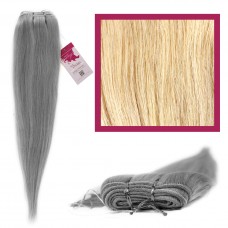 DIY Double Weft Lush 'Platinum Blonde' 18" Hair Extensions Deluxe Human Hair.