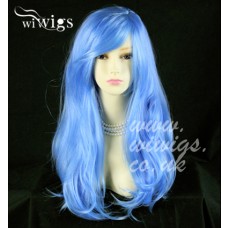 Stunning Long Layes Wavy Blue mix Ladies Wigs Skin Top Cosplay Wig 8352