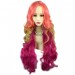 Wiwigs Stunning Long Curly Pink Blonde & Purple red Ladies Wig Skin Top Wavy Cosplay Wig