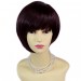 Asymmetric BoB Short Brown & Burgundy Ladies Wig skin top Natural Hair WIWIGS UK