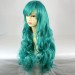 Super model Sexy Turquoise Green Long Curly Ladies Wigs Cosplay Party WIWIGS UK