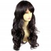 Dazzling Natural Wavy Dark Brown Soft Long Ladies Wigs skin top Hair WIWIGS UK