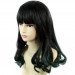 Bouncy Lovely Black Brown & Green Long Curly Lady Wigs Dip-Dye Ombre hair WIWIGS.