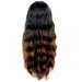 Wonderful Wavy Black Brown & Red Long Lady Wigs Dip-Dye Ombre hair WIWIGS.