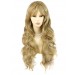 Sexy Beautiful Curly Golden Blonde Long Wavy Ladies Wigs skin top wig UK