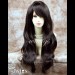 Stunning XXX Long Wavy Medium Brown Ladies Wigs Skin top BANGS Wig UK 836