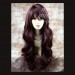 Sexy Beautiful Layered wavy Dark Auburn Long Ladies Wigs Skin Top Wig UK 