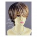 Short Straight Modish Brown mix copper gold mix Snow White Ladies Wigs