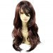 Sexy Long Wavy Dark Brown & Copper Red skin top hair Ladies Wigs from WIWIGS UK
