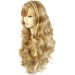 Sexy Beautiful Curly Strawberry Blonde mix Long Wavy Ladies Wigs skin top wig UK
