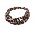 Animal Pattern Twist Knot Hairband In Brown