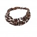 Animal Pattern Twist Knot Hairband In Brown