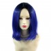 Wiwigs ® Pretty Medium Bob Style Wig Blue & Off Black Dip-Dye Ombre Hair UK