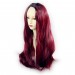 Wiwigs ® Fabulous Long Straight Wig Burgundy & Off Black Dip-Dye Ombre Hair UK
