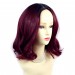 Wiwigs ® Pretty Short Wavy Bob Style Burgundy & Off Black Dip-Dye Ombre Hair UK