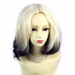 Wiwigs ® Pretty Short Wavy Bob Style Wig Light Blonde & Medium Brown Dip-Dye Ombre Hair UK