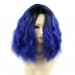 Wiwigs Untamed Medium Curly Wig Blue & Off Black Dip-Dye Ombre Hair