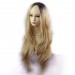 Wiwigs ® Gorgeous Long Wavy Wig Light Golden Blonde & Dark Brown Dip-Dye Ombre Hair UK