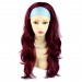 Burgundy Red Mix Long Layered Wavy ends 3/4 Wig Fall Hair extension