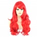 Beautiful Watch Out Cosplay Long Layes Wavy Fire Red Ladies Wigs Skin Top Wig UK