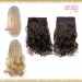 Half head 1 Piece clip In Curly Auburn mix Brown Black Hair Extensions UK