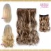 Half head 1 Piece clip In Curly Light Brown Light Blonde Highlights Hair Extensions UK