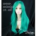 Heat Resistant Cosplay Long Layes Wavy Jade Green mix Ladies Wigs UK