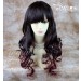 Beautiful Layered Curly Burgundy Red / Brown Long Ladies Heat Resistant Wigs UK
