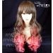 Layered Curly Pink Unique Mixture Brown Long Ladies Heat Resistant Wigs UK