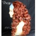 Curly Copper Red 3/4 Fall Hairpiece Long Curly Layered Half Wig Hair Piece UK