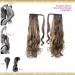 Wrap Around Clip In Pony Curly Medium Brown Strawberry Blonde Highlights Hair Extension UK