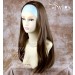 Heat Resistant Brown 3/4 Fall Hair Piece Long Straight Half Wig hairpiece