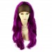 Purple Red Long 3/4 Wig Fall Hairpiece Wavy Layered Ladies Wigs from WIWIGS UK