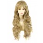 Sexy Beautiful Curly Golden Blonde Long Wavy Ladies Wigs skin top wig UK