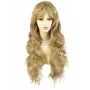 Sexy Beautiful Curly Golden Blonde Long Wavy Ladies Wigs skin top wig UK