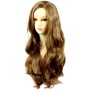 Sexy Fabulous Long Layers Wavy Wig Golden Blonde mix Ladies Wigs Skin Top UK