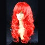 Animation Fire Red Long Wavy Cosplay Theater Clubbing Skin top Ladies Wigs UK