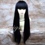 NEW Sexy Long Straight Jet Black Wigs center Skin top Wig Hair WIWIGS UK