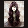 Sexy Beautiful Layered wavy Dark Auburn Long Ladies Wigs Skin Top Wig UK 