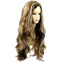 Sexy Fabulous Long Layers Wavy Wig Blonde Brown mix Ladies Wigs Skin Top UK