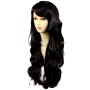 Sexy Beautiful Layered wavy Black Brown Long Ladies Wigs Skin Top Wig UK