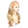 Blonde Mix 3/4 Fall Hair Piece Long Straight Layered wavy Half Wig hairpiece UK