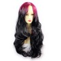 Wiwigs ® Pretty Long Wavy Wig Light Wine Red & Off Black Dip-Dye Ombre Hair UK