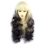 Wiwigs ® Romantic Long Curly Wig Light Blonde & Medium Brown Dip-Dye Ombre Hair UK