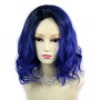 Wiwigs ® Lovely Short Wavy Wig Blue & Off Black Dip-Dye Ombre Hair UK